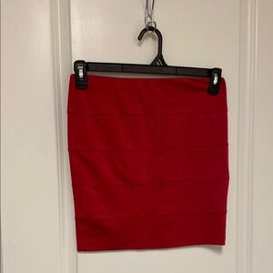 Red Mini Pencil Skirt